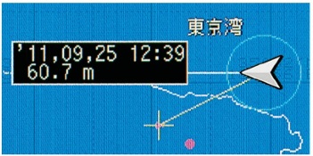 マーク位置の日時・水深・水温表示